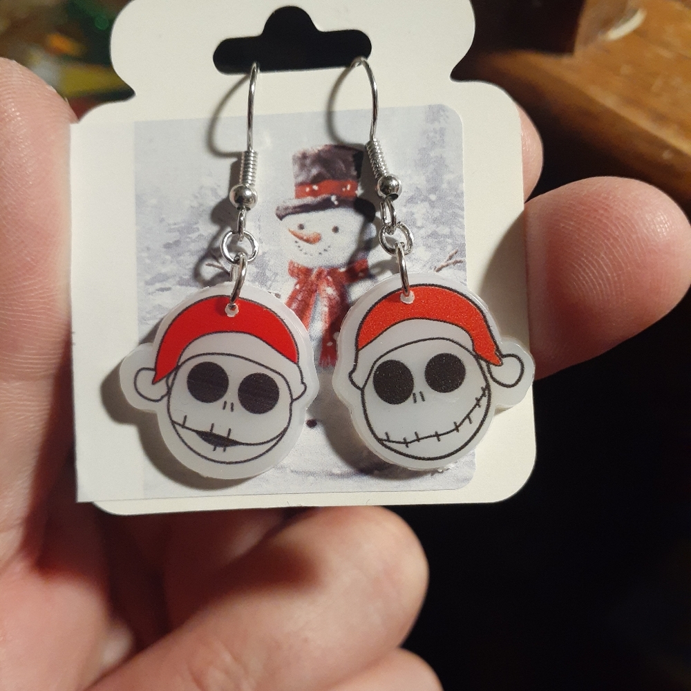 Jack skellington Santa earrings